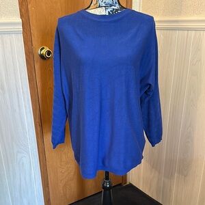 Cable & Gauge Vibrant Blue Long Sleeve Sweater